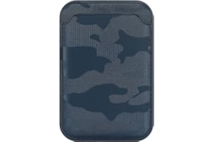 FIDWALL Magsafe Wallet Cartera para iPhone 16/15/14/13/12 MAX/Pro/Plus/Mini,con Anillos de Hierro para All Phone Case, Soporte de Tarjeta RFID con imán magsafe (Camuflaje Azul)