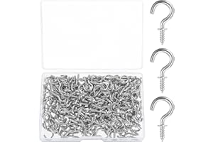 ZHENGYYUU 200 Stück Kleine Haken zum Schrauben, Schraubhaken Kleine Haken, Deckenhaken Mini Auge Schrauben, Schraubenhaken für Holz Hängende Pflanzen Kunst Schlüssel Dekorationen, Schraubhaken Silber