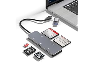 RYTAKI CFast Czytnik kart, USB 3.0 CFast 2.0, aluminiowa karta pamięci CFast 5 Gb/s, adapter do kart pamięci SanDisk, Lexar, Transcend, Sony, czytaj 5 kart jednocześnie, do kart CFast/CF/SD/TF/XD