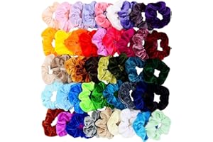 Wanxida Lot de 20 Chouchous en Velours Élastique Bandes Ties Cordes Accessoires Cheveux pour Femme ou Filles