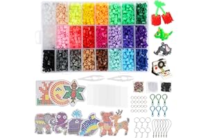 FORMIZON 5600 Perline a Fusione, Perline da Stirare 36 Colori e Dimensioni 5 mm, Kit Creativo Fai da Te, Set Gioco Creativo Natalizio Fai Da Te per Bambini, Regalo di Compleanno e Natale (5600 PCS)
