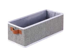 YheenLf Lot de 1 Petit panier de rangement en tissu,Boîte de rangement pliable avec poignée,Petite boîte de rangement pour organiser des étagères, des placards (Gris,38x15.5x13cm)