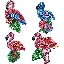 4 Pièces 5D DIY Rose Fleurs Diamant Peinture Portes-Clés