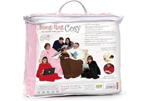 CKB LTD Snug Rug Cosy Blanket With Sleeves GENUINE SnugRug Sleeved Blankets Super Soft 160gsm Fleece Soft Fabric Oversized Sleeves and Pouch Pocket Adults Size (Pink)