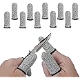 Cobee Cut Resistant Finger Cots, 10-Piece Reusable Finger Thumb Cots Protector Breathable Sleeves for Work, Kitchen, Garden, Sculpture