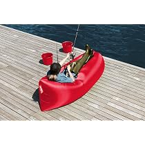 Poltrona Gonfiabile Fatboy Lamzac 3.0 – Divano/sacco Portatile, 200x90x50 Cm, Rosso, Senza Pompa