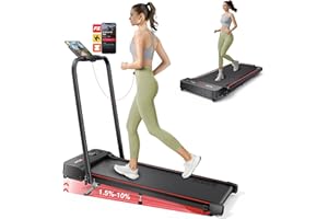ACEZOE 2-in-1 Foldable Treadmill with 3-Level 10% Incline, Walking Pad for Home Small Office, Compact Portable Under Desk Treadmill with Handle,Dual LED Display, APP & Remote, 300 lbs Capacity