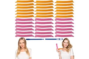 EQARD Bigoudis de Cheveux Sans Chaleur Pas de Chaleur Boucles en Spirale Coiffage Rouleaux Kit Magiques Bigoudis avec Crochets de Coiffage pour Salon à Domicile DIY La Plupart des Types de Coiffures