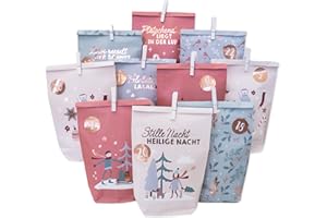 ‎PAPIERDRACHEN Papierdrachen Adventskalender 2025 Cheerful Christmas - selbst befüllen - 24 Papiertüten mit Zahlenstickern - DIY - Bastelset - Kinder & Erwachsene - Winterdesign