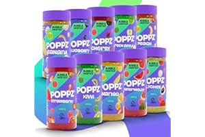 ‎BUBBLEMANIA POPPZ Popping Boba Fruchtperlen für Bubble Tea Mix | Bubble Tea Perlen Packung mit 10 fruchtigen Sorten Tapioka Perlen von Bubble Mania - je 450 G | Essfertig