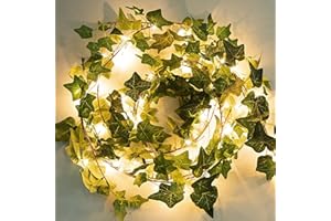 DYBOHF Hiedra Artificial, enredaderas artificiales, decoracion habitacion aesthetic Luces de Hadas 2M 20LED (Funciona con pilas) Luces de noche de hadas para el hogar/boda/fiesta/Decoración (1 Pack)