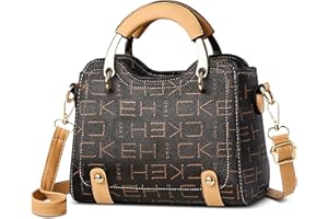 FOLOVEYA Moda Bolso de Mano Mujer Pequeño Elegante Flores Bolso Bandolerade con Colgante de Pompones Bolsa de Hombro Señoras Mensajero Cuero PU para Compras Trabajo Citas Viaje Rojo