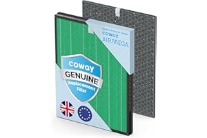 COWAY Airmega 150 Air Purifier Replacement Filter Set, AP-1019C, 2 Filters, GreenHEPA, Activated Carbon, One-year Lasting, Genuine Filterset, GreenHEPA Designed for Europe, Made in Korea