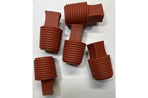 dexierp Schutzkraft Gerippter konischer Einsteckstopfen für 31/32" 1" 24-26mm ID Lochgewinde Rohr Flaschenöffnung (5er Pack) Wiederverwendbarer Gummi