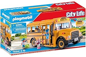 PLAYMOBIL City Life 71094 US School Bus, Autobus Giocattolo con Luce Lampeggiante, Giocattoli per Bambini a Partire dai 4 Anni