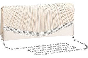 UBORSE Abendtasche Damen Satin Clutch Tasche Strass Handtasche mit Kette Mode Kleine Umhängetasche Umschlagtasche Achseltasche für Hochzeit Cocktail Party Tanz Party Geburtstagsfeier