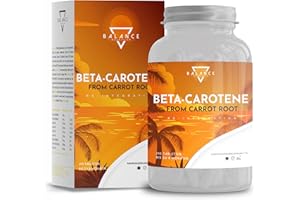 BALANCE NUTRITION BETA CAROTIN - 240 TABLETTEN (8 monate) | Bräunungskapseln | Carotin Kapseln Hochdosiert Bräune, aus Karottenextrakt | Vitamin A Hochdosiert | 100% natürlich