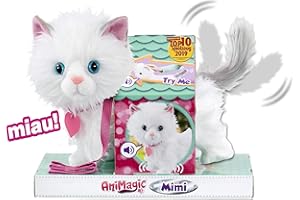 Goliath- Gatita Mimi Mimitos Balancea su cola al andar, Color blanco (Animagic 256576)