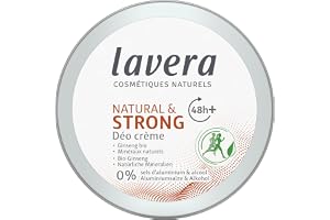 lavera Natural & Strong Deo Creme, ginseng och naturliga mineraler, 48 timmars tillförlitligt deodorantskydd, utan aluminiumsalter och alkohol, mot svettlukt, vegan (1 x 50 ml)