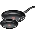 Tefal Taste Twin Frying Pan Set, 20cm & 28cm Non-Stick Aluminium Pans, Thermo-Spot Heat Indicator, Lightweight, All Hobs Exce