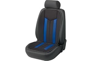 Walser Funda de Asiento de Coche Elegance Plus, Funda de Asiento de Coche Universal, Protector de Asiento de Coche, Funda de Asiento Negro/Azul