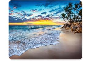 ITNRSIIET Tapis de Souris Gaming Tapis Souris avec Bord Cousu et Base en Caoutchouc Antidérapante, Surface Spéciale Texturée Résistant à Usure, 260 x 210mm Epaisseur 3mm,Plage