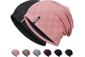 HAMUNI Slouch Beanie Hat for Men Women, Thin Light Weight Jacquard Knitted Beanie Skull Cap Soft Hat Slouchy Baggy Beanie for Unisex, Flexible Classic Hip-Hop Winter Summer Hat