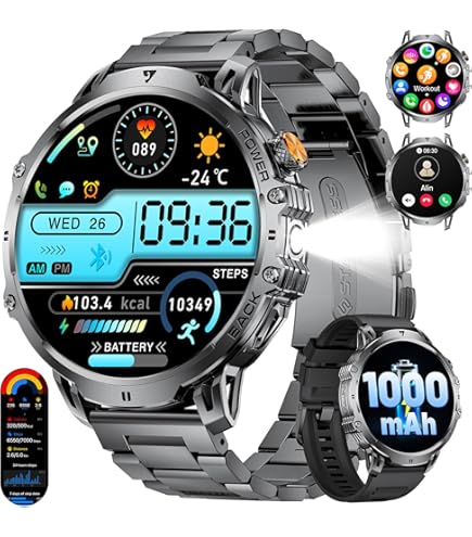 LIGE Smartwatch voor heren met telefoonfunctie, 1,96 inch HD LIGE Smartwatch voor heren met telefoonfunctie, 1,96 inch HD