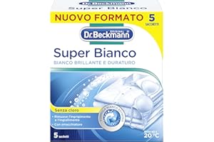 Dr. Beckmann Super Bianco | Rimuove l'ingrigimento | Combatte l'ingiallimento | Rende la biancheria bianca più bianca | 5 x 40 g