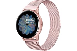 ZGCE Kompatibel mit Samsung Galaxy Watch Active/Active 2 40mm/44mm Armband, 20mm Edelstahl Mesh Metall Uhrenarmband für Gear Sport/S2 Classic/Garmin Vivo Active 3/Watch 3 41mm (20mm, Rosa)