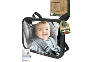 ‎FORCHE FORCHE® Rücksitzspiegel für Babys aus bruchsicherem Material, Babyspiegel für Kindersitz und Reboarder Babyschale, 360° schwenkbar, Kinder Autospiegel in optimaler Größe, Spiegel ready to use