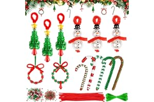 ‎LANDIFOR Landifor 48 Set Weihnachten Perlen Basteln Kinder Weihnachtsperlen Bastelset zu machen Schneemann Weihnachtsbaumschmuck DIY Handwerk hängende Weihnachtsdeko Weihnachten Geschenke für Jungen Mädchen