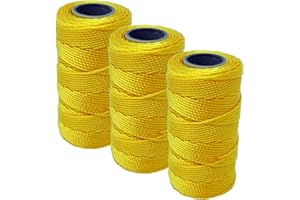 Dapetz ® 3 Pc Yellow 70M Builders Building Nylon Brick Line Measuring Masonry Rope String Line | Abrasion and Alkali Resistant | Suitable for Building and Groundwork, Gardening etc.