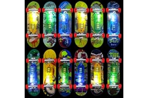 Joycabin 12 Stück LED Finger Skateboard, Finger Skateboard Leuchtspielzeug Kinder, Mini Fingerskateboards Set, Leuchtendes Skateboard Spielzeug für Kinder Partytütenfüller, Kindergeburtstag Geschenke