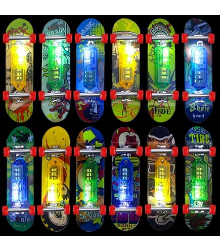 THE TWIDDLERS 12 Mini Skateboard Doigt - Jouets Finger Skate pour Enfants, Garçons - Anniversaires, Cadeaux Invités, Pochettes Surprise, Jouet Fidget