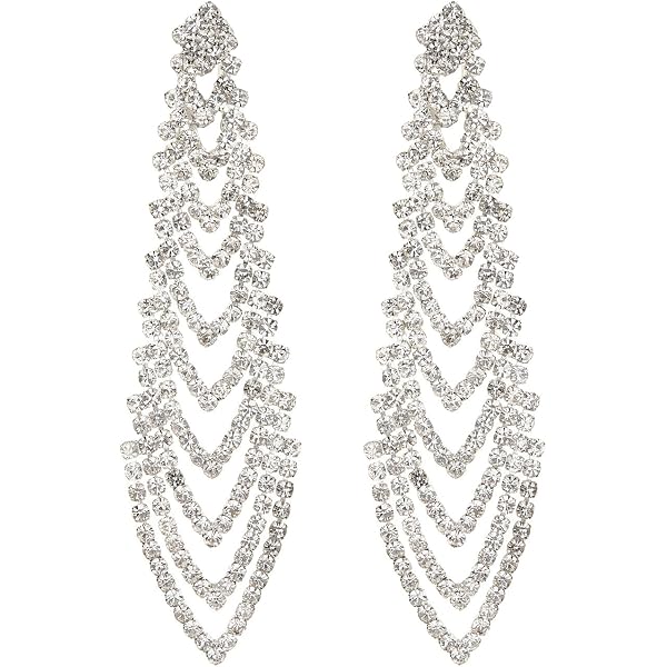 Orecchini a clip con cristalli Swarovski – Orecchini da donnas – Clip placcato argento : LJ Designs and Oaks Jewellery Orecchini a clip con cristalli Swarovski – Orecchini da donnas – Clip placcato argento : LJ Designs and Oaks Jewellery
