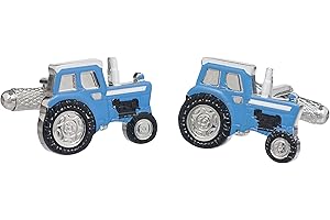 ONYX - ART LONDON Farm Tractor Cufflinks Presented in Onyx Art London Cufflink Gift Box - Farming Tractor Cufflinks for Men Available also in Blue Silver and Red