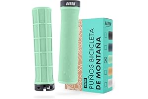 AARON Enduro MTB - Puños de Goma Antideslizante para Manillar de Bicicleta, Incluye Anillo de Bloqueo para Bicicleta de montaña, BMX, Bicicleta eléctrica