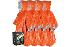‎BEARHARD Bearhard Notfall Regenponcho, Ultraleicht Wasserdicht Notfalldecke Biwaksack Rettung Poncho Erste Hilfe leisten Regenjacke Überlebensausrüstung für Camping, Wandern und Outdoor Aktivitäten