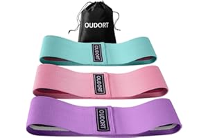 ‎OUDORT Oudort Widerstandsbänder 3er Set Krafttraining Resistance Bands Fitnessbänder with 3 Stufen & Farben, rutschfeste Sport Booty Bands Elastic Trainingsband Terabänder für Beintraining Klimmzüge