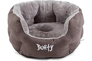 Bunty Polar Dog Bed & Cat Bed, Large | Cosy Fluffy Fleece Calming Dog Bed | High Wall Snuggle Anti Anxiety | Washable Bed & Cushion for Puppy, Small to Large Pets - Grey