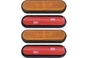 LEBOKJ 4 pièces catadioptre Moto E4 Jaune arrière réflecteur Réflecteur Autocollant Arrière Autocollant Réflecteur Oeil de Chat pour Moto vélo Scooter Autocollant arrière E4