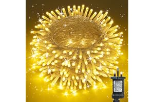 Moxled Fairy Lights Plug in Waterproof - 38M/124ft 350 LED String Lights Mains Powered, 8 Modes Expandable Garden Christmas Lights for Outdoor Indoor Bedroom Patio Party Tree Decorations (Warm White)
