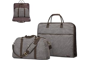 S-ZONE Bolsa de Lona de Viaje para Ropa de Viaje para Hombres y Mujeres, 2 en 1, Grande, para Colgar el Fin de Semana