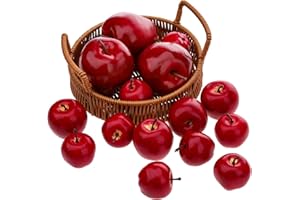 ‎GRESORTH Gresorth 15 Stück Künstliche Dunkelrot Apfel Dekoration Gefälschte Obst Modell Faux Satz Anzeigen Lebensecht Gemüse Verzierung für Hochzeit Vase Füllung