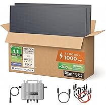Produktbild von Solarway 1000W Balkonkraftwerk 800W – 2x500W Module, Envertech WR, WLAN, Komplett Mit Kabel & Zubehör