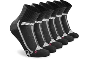 Stoeury Mens Running Socks Anti-Blister Thick Cushioned Womens Trainer Socks, Breathable & Sweat Wicking Quarter Ankle Athletic Sports Sock for Hiking Walking Cycling Gym Multipack 3 Pairs