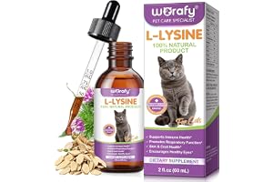 L-Lysin för katter - L-lysin flytande tillskott för katter och katter 60 ml, immunstöd och andningsskydd, kycklingsmak