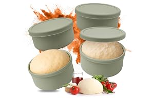 Relaxdays pizzabollslåda, 4-pack, silikon, upp till 350 g deg