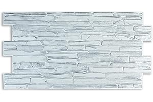 Grace Baltic - Paneles de pared 3D para decoración de pared interior, no adhesivos, finos y elásticos, de PV (10, Cuarcita Gris)